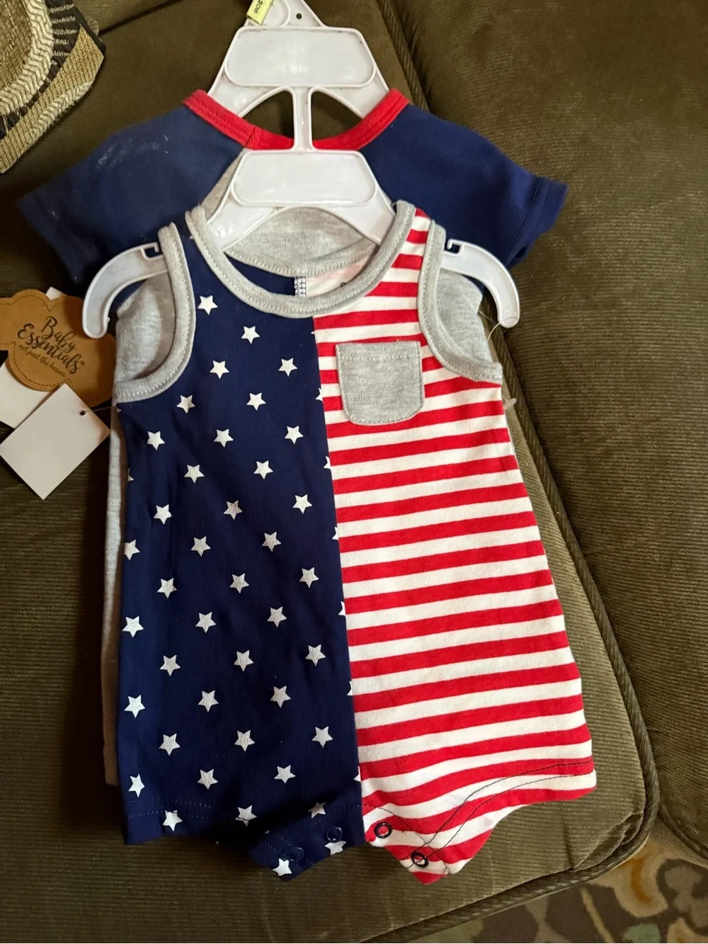 All American Dude Baby Romper - Red, White & Blue